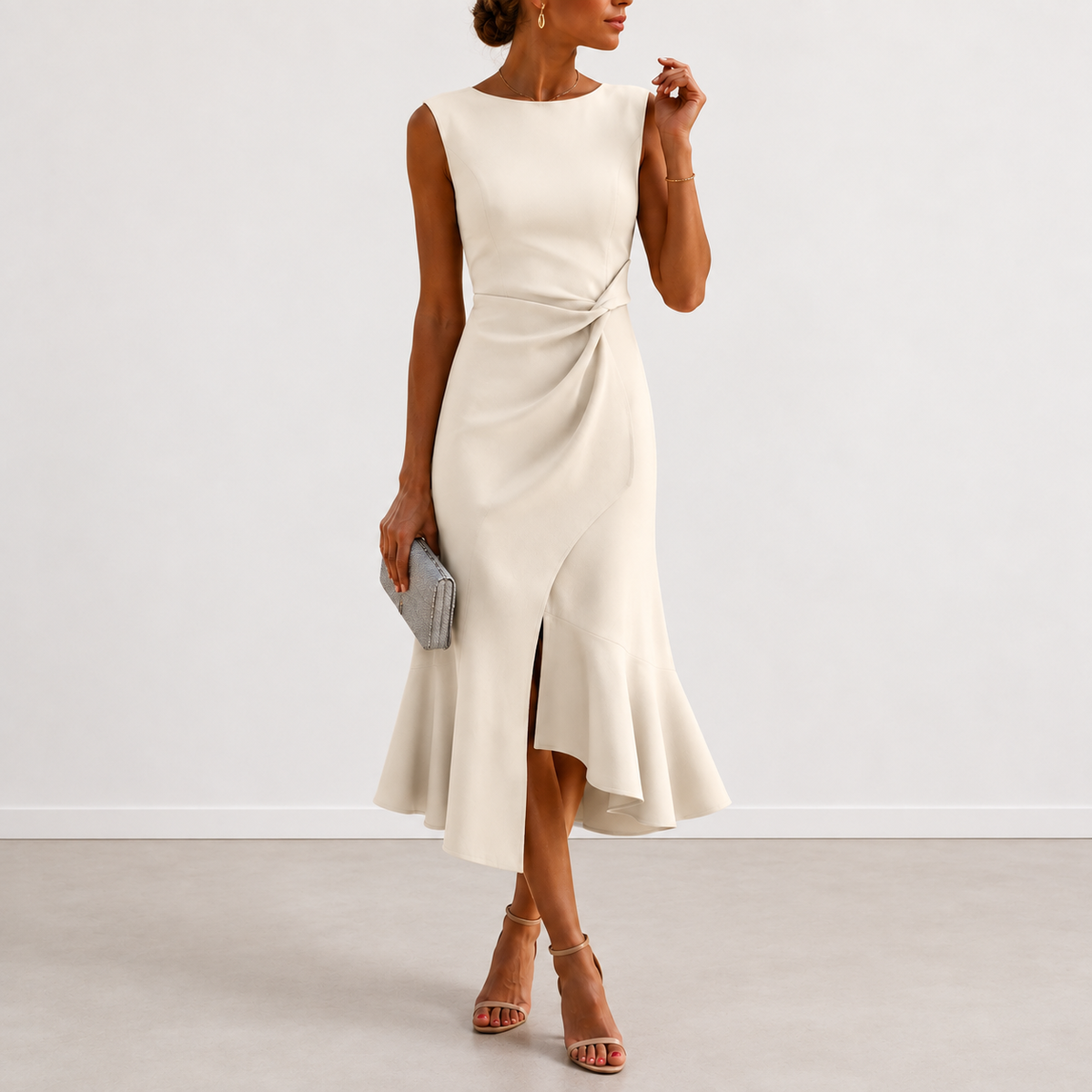 Evelyn Melbourne draped midi dress colour 10