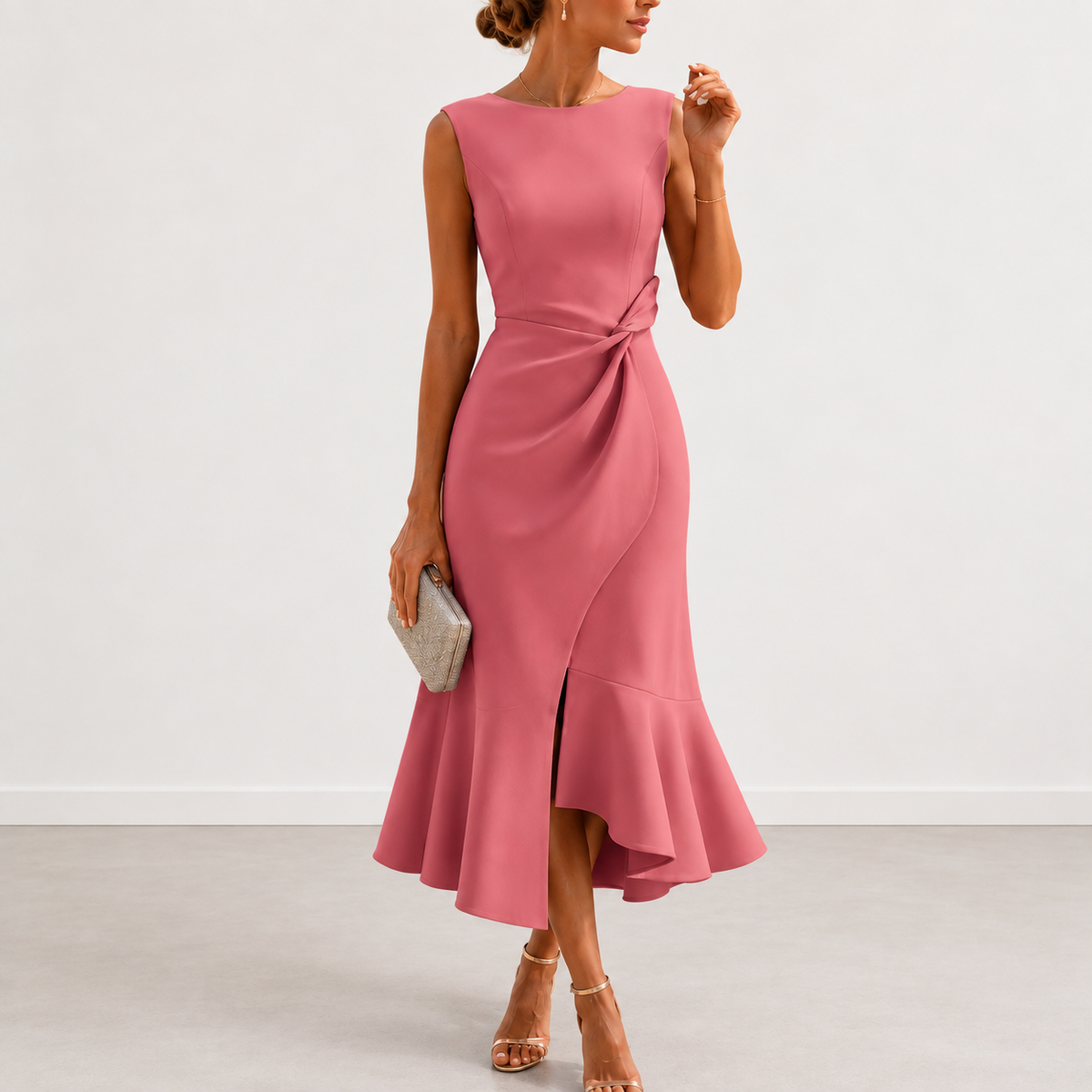 Evelyn Melbourne draped midi dress colour 2