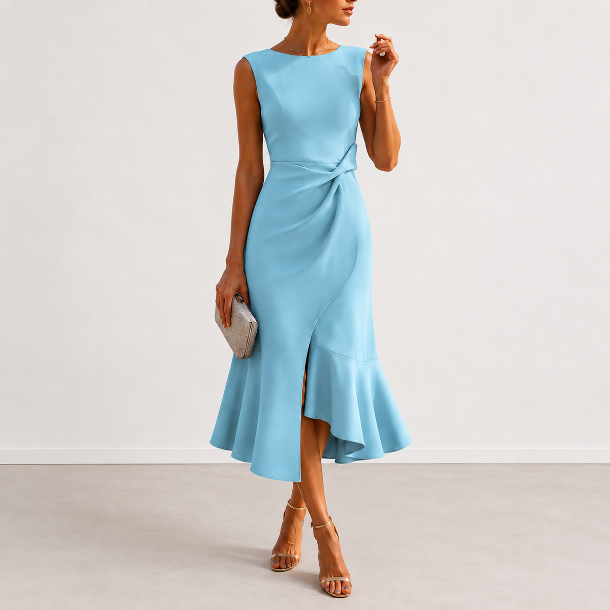 Evelyn Melbourne draped midi dress colour 3