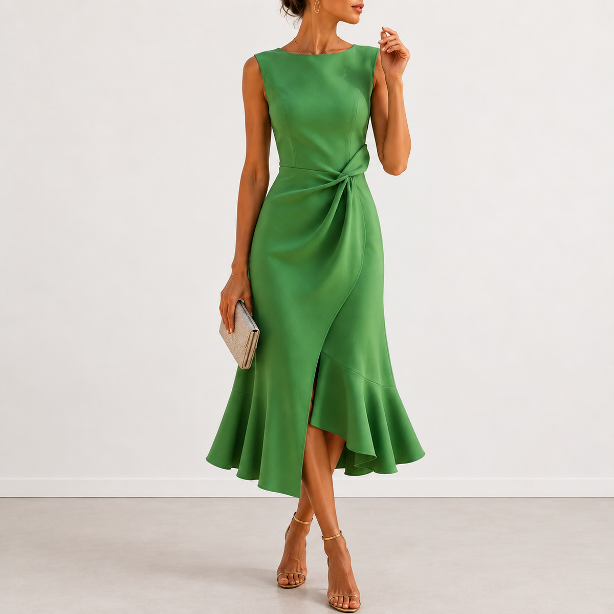 Evelyn Melbourne draped midi dress colour 5