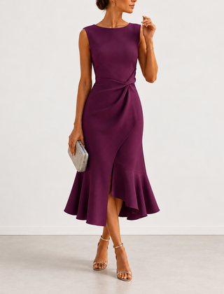 Evelyn Melbourne draped midi dress colour 6