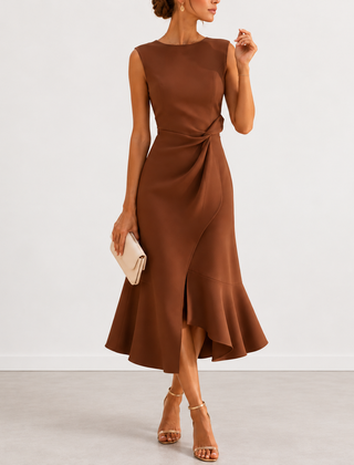 Evelyn Melbourne draped midi dress colour 8