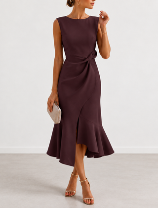 Evelyn Melbourne draped midi dress colour 9