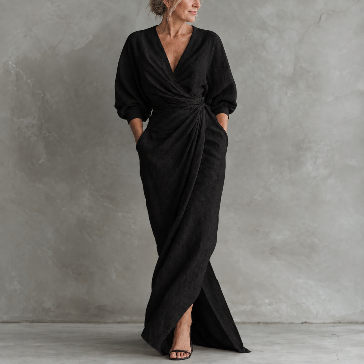 Lorena Maxi Dress with V-Neck