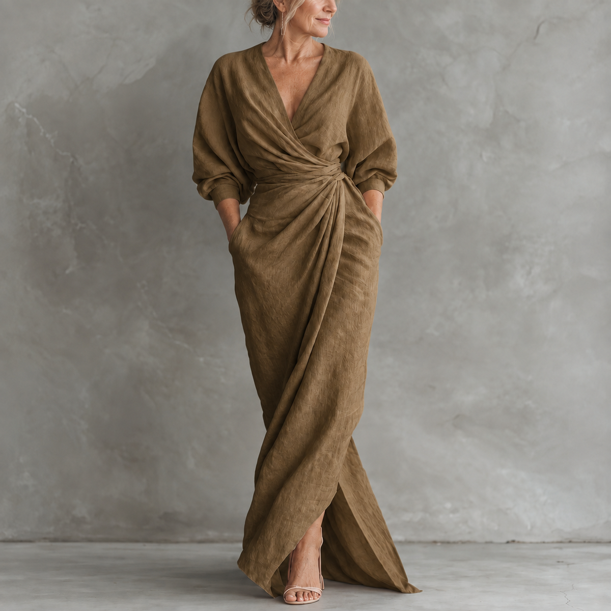 Lorena Maxi Dress with V-Neck