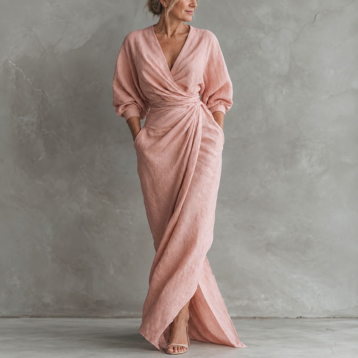 Lorena Maxi Dress with V-Neck