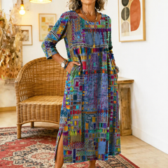 Manuela patchwork print dress