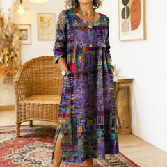 Manuela patchwork print dress