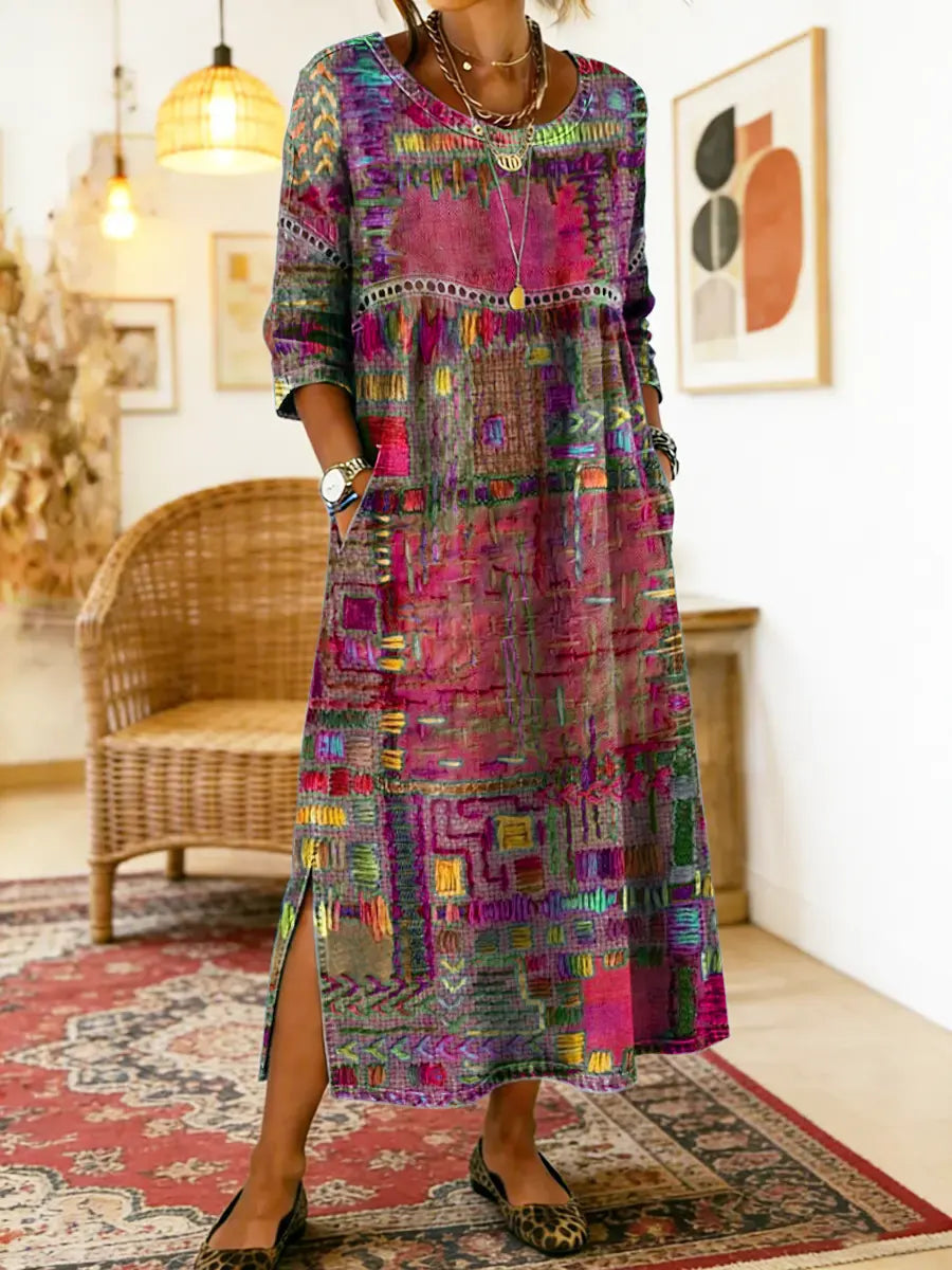 Manuela patchwork print dress