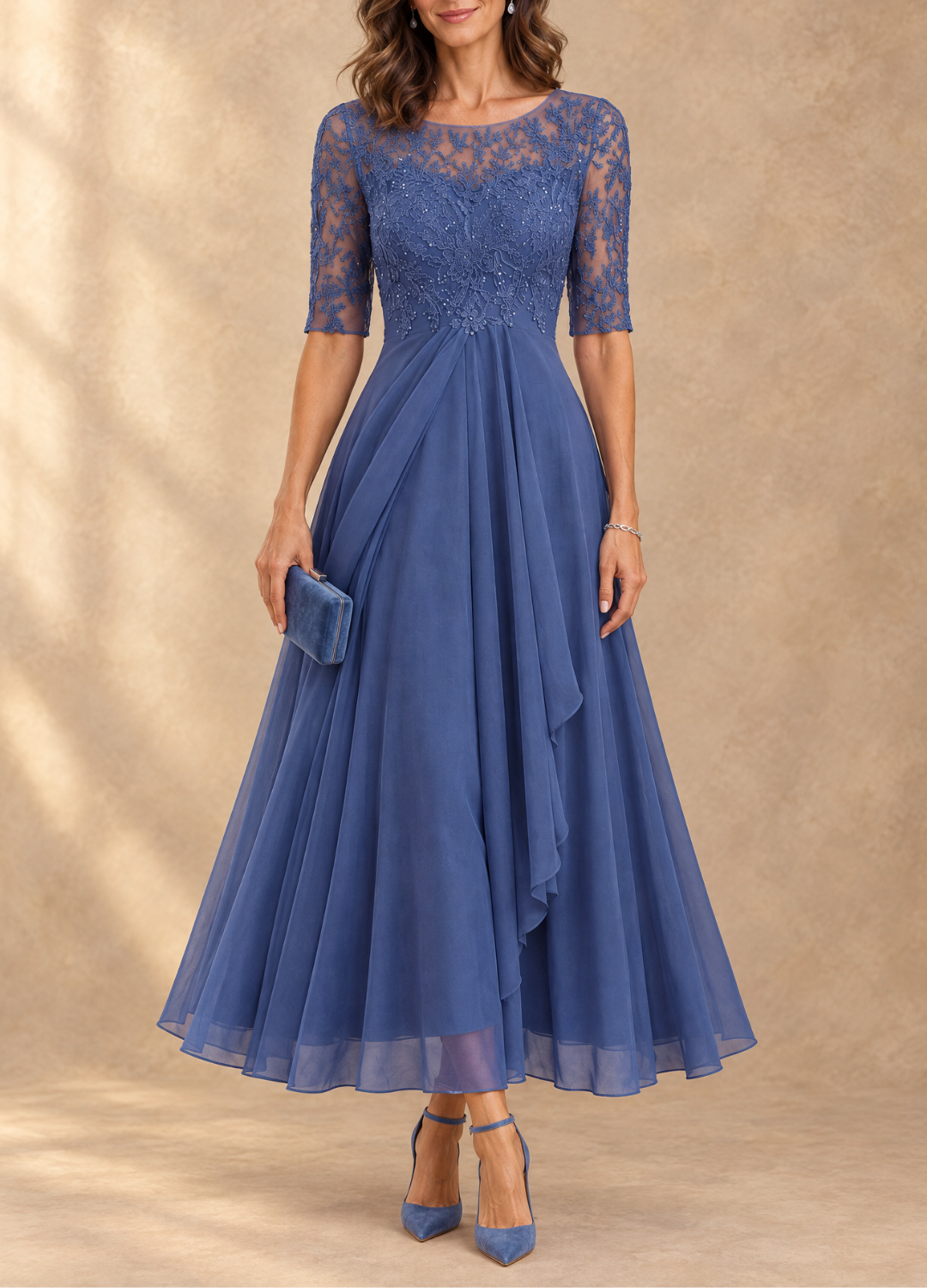 Abella | Lace and Chiffon Dress