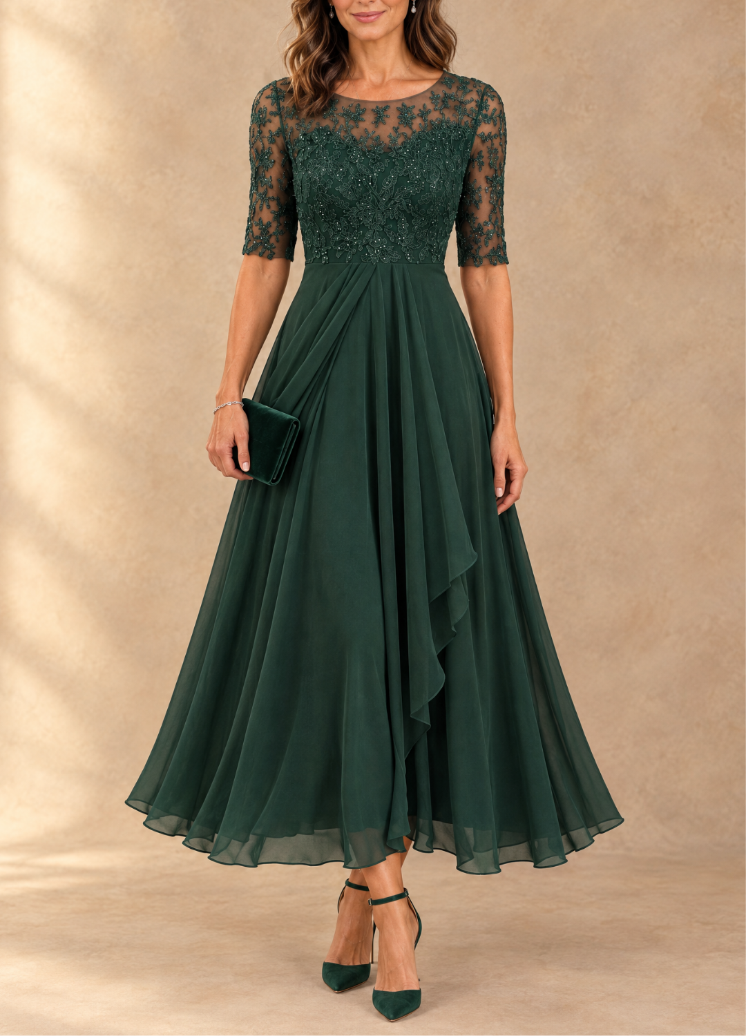 Abella | Lace and Chiffon Dress