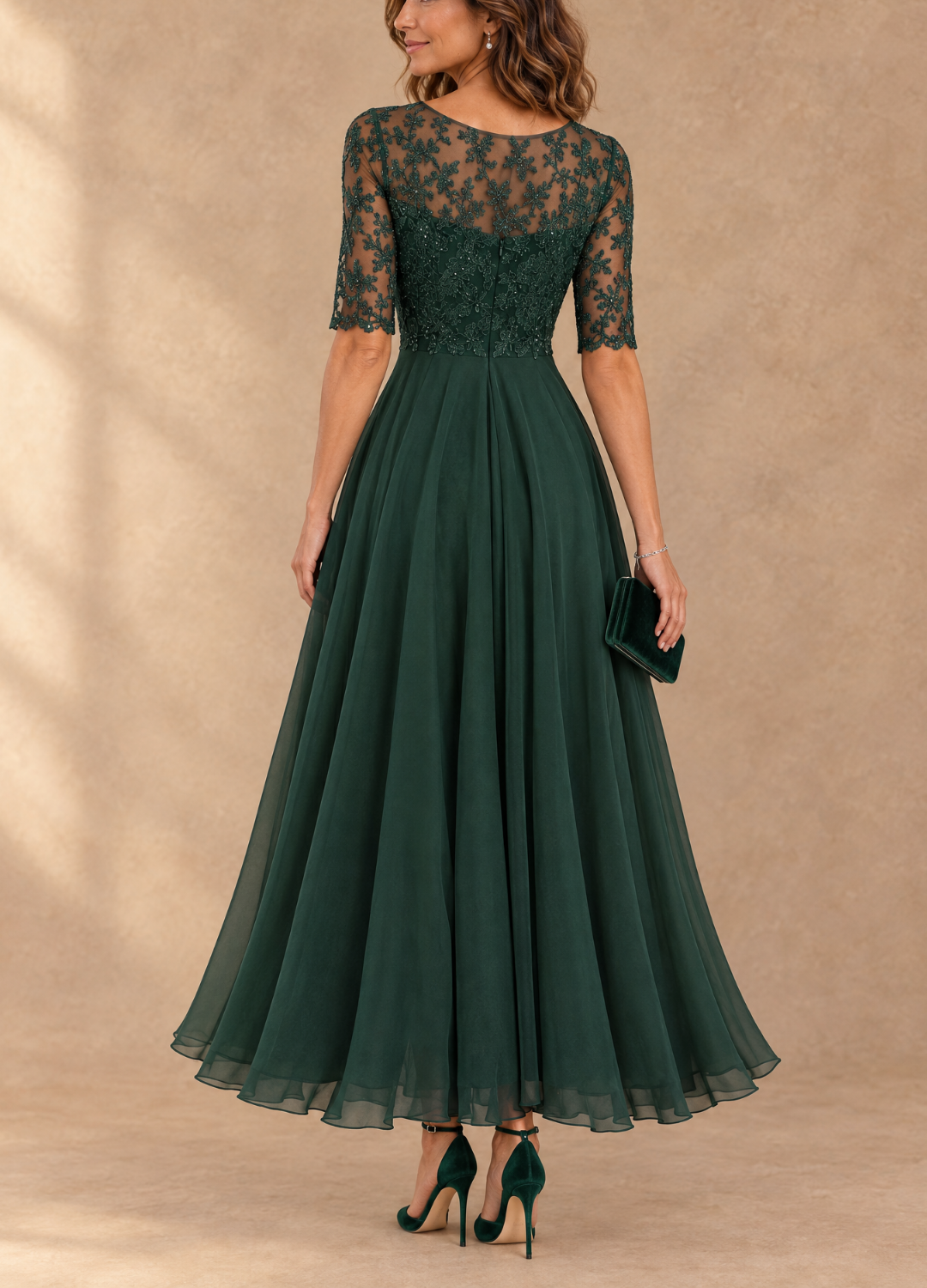 Abella | Lace and Chiffon Dress