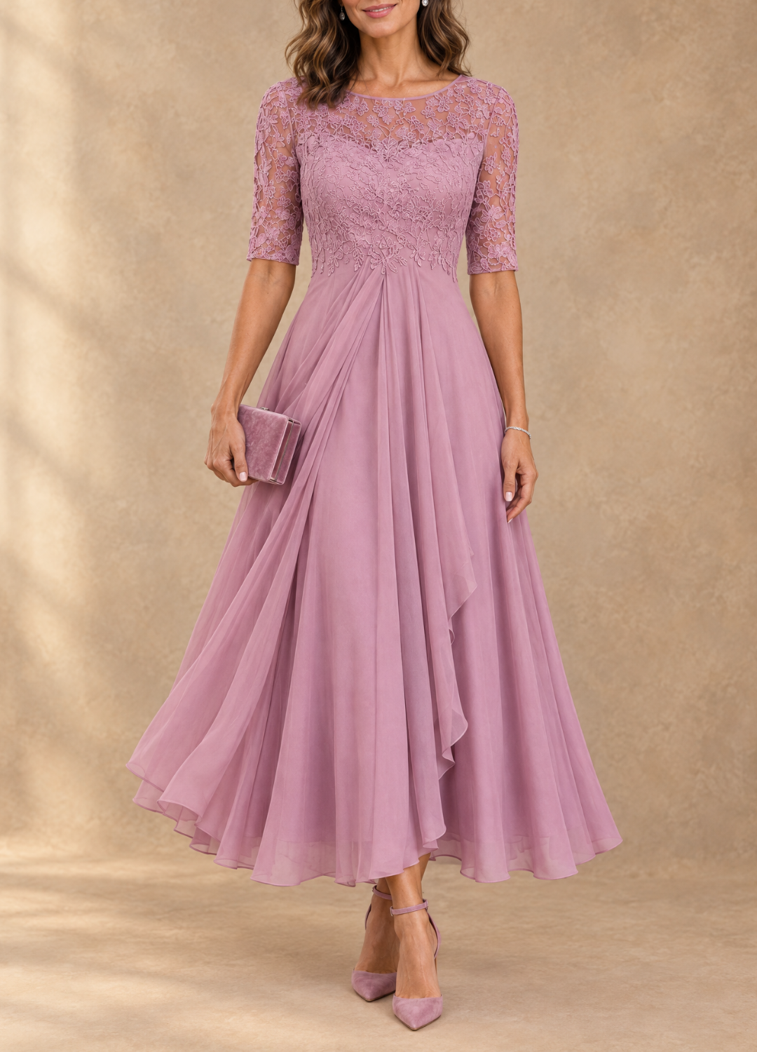 Abella | Lace and Chiffon Dress