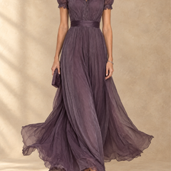 Elia | Gathered Waist Keyhole Maxi Dress