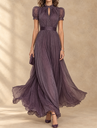 Elia | Gathered Waist Keyhole Maxi Dress