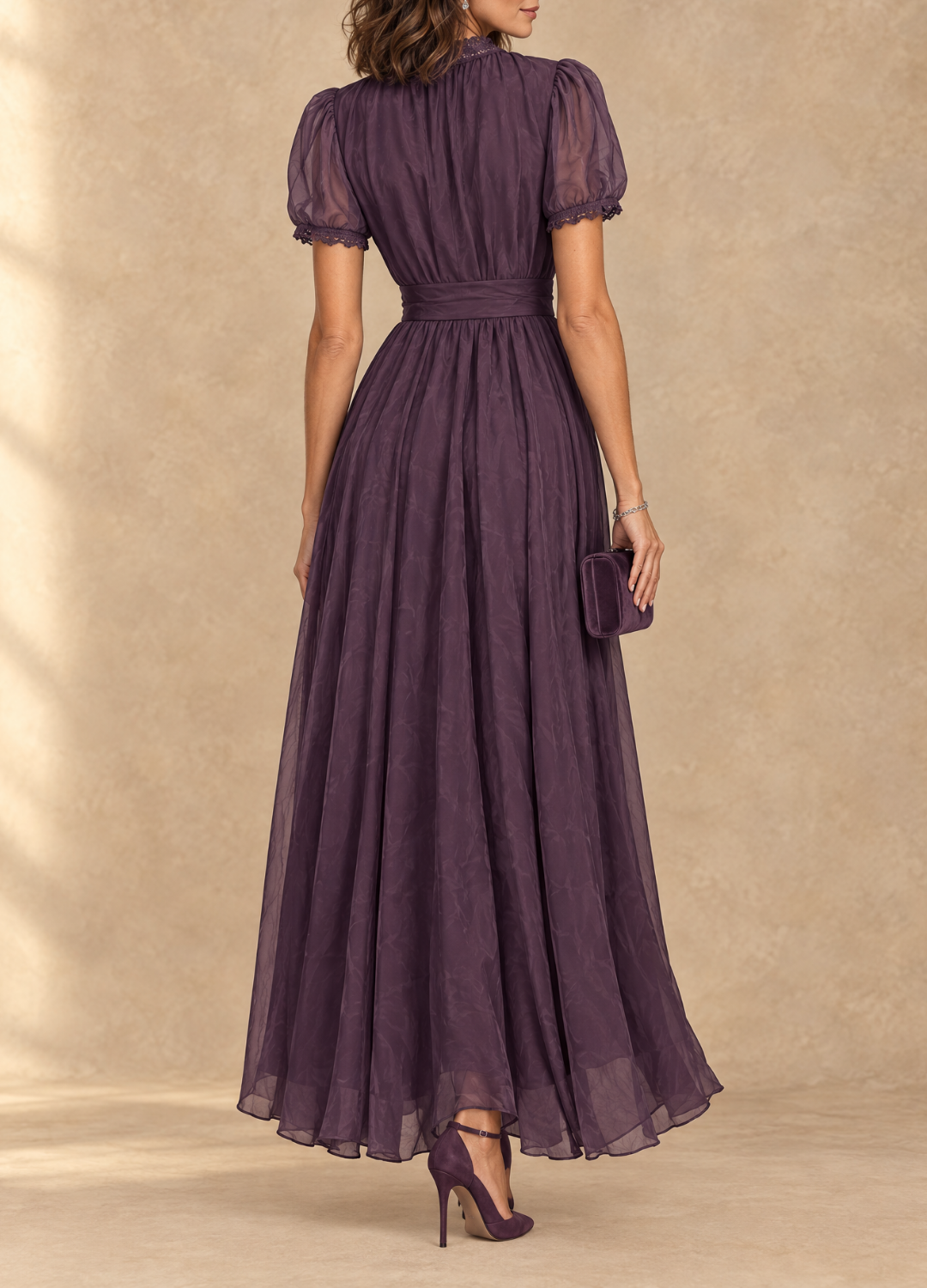 Elia | Gathered Waist Keyhole Maxi Dress