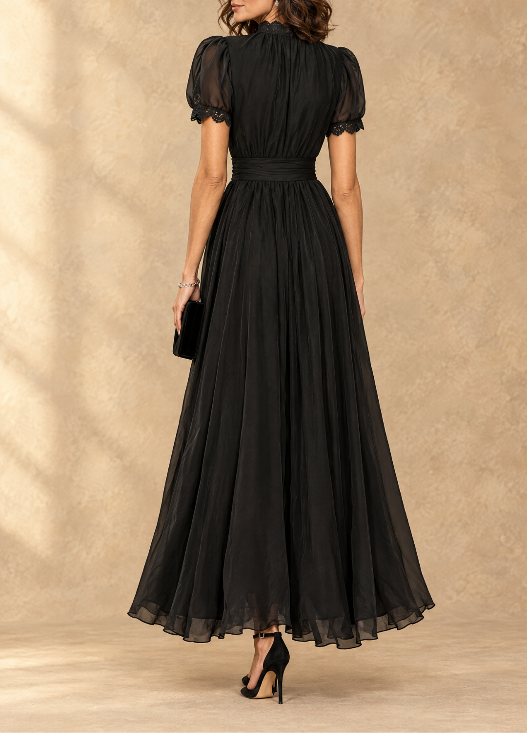 Elia | Gathered Waist Keyhole Maxi Dress