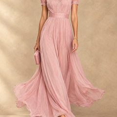 Elia | Gathered Waist Keyhole Maxi Dress