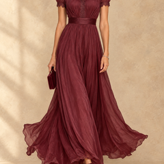 Elia | Gathered Waist Keyhole Maxi Dress