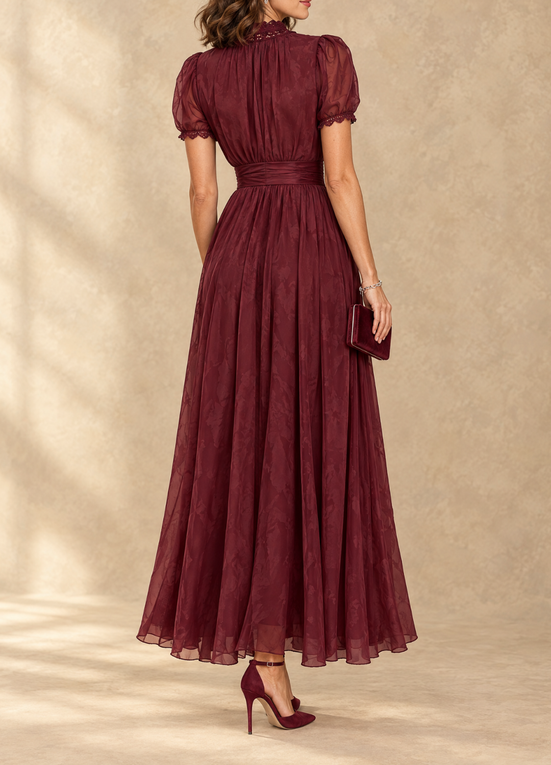Elia | Gathered Waist Keyhole Maxi Dress