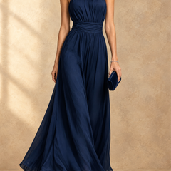 Paula | Halter Neck Chiffon Maxi Dress