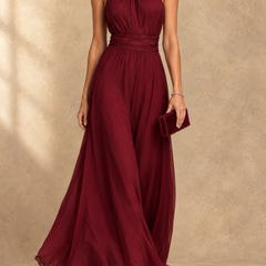 Paula | Halter Neck Chiffon Maxi Dress
