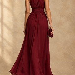 Paula | Halter Neck Chiffon Maxi Dress