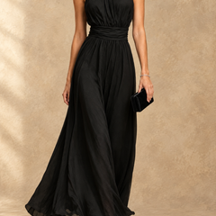 Paula | Halter Neck Chiffon Maxi Dress