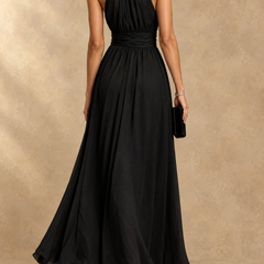 Paula | Halter Neck Chiffon Maxi Dress
