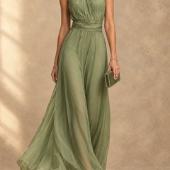 Paula | Halter Neck Chiffon Maxi Dress