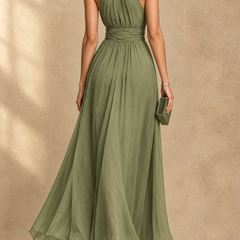 Paula | Halter Neck Chiffon Maxi Dress