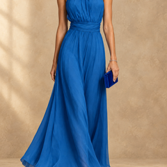 Paula | Halter Neck Chiffon Maxi Dress